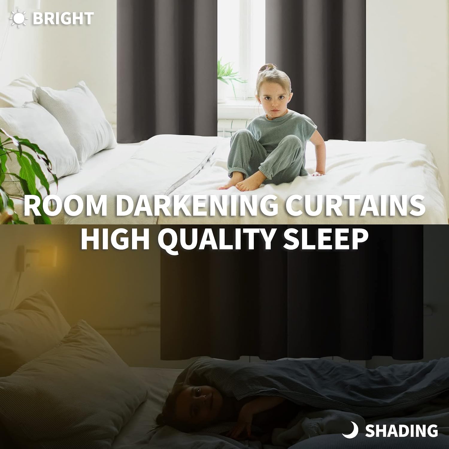 BGment Blackout Curtains for Bedroom - Grommet Thermal Insulated Room Darkening Curtains for Living Room, Set of 2 Panels (52 x 95 Inch, Gr…