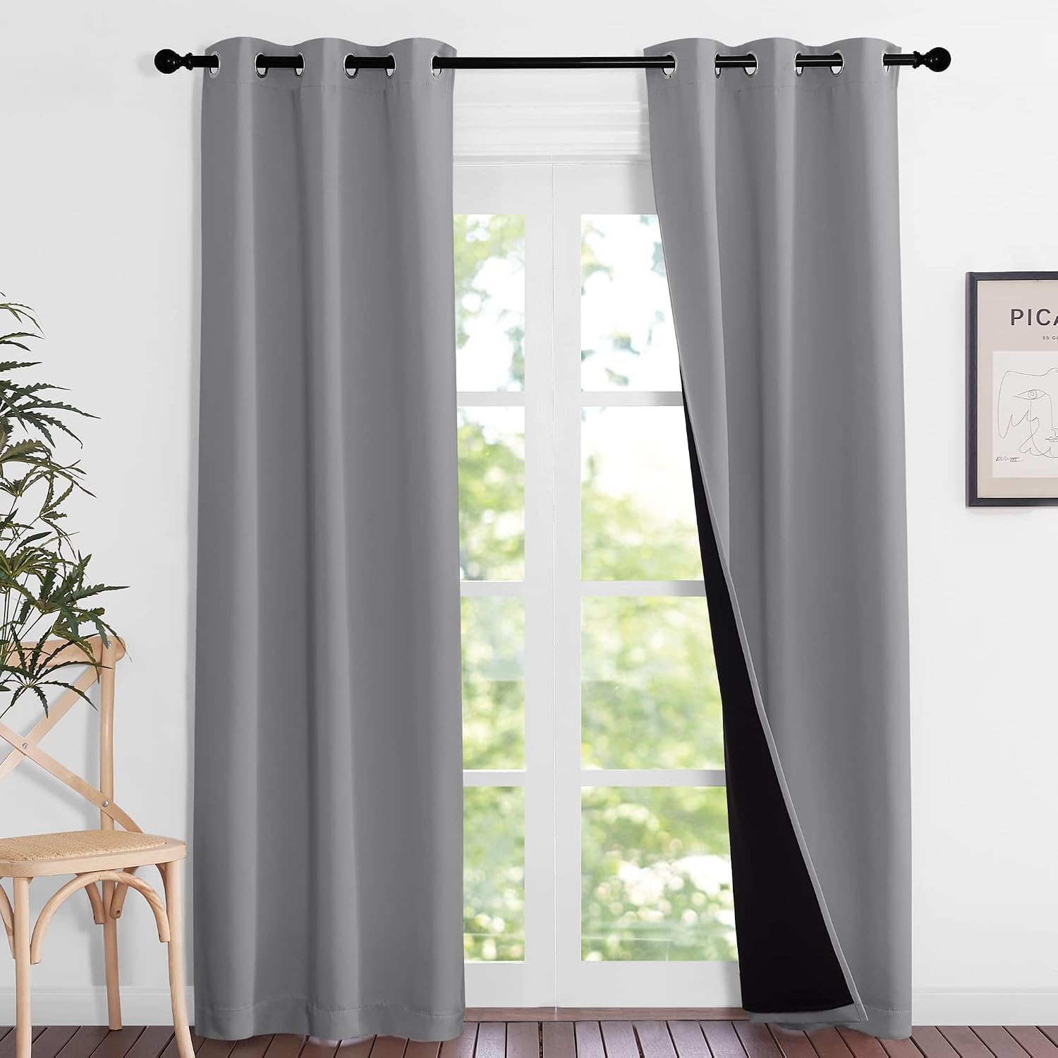 Nicetown Full Shade Curtain Panels, Pair of Energy Smart & Noise Blocking Out Blackout Drapes for Dining Room Window, Thermal Insulated Gue…