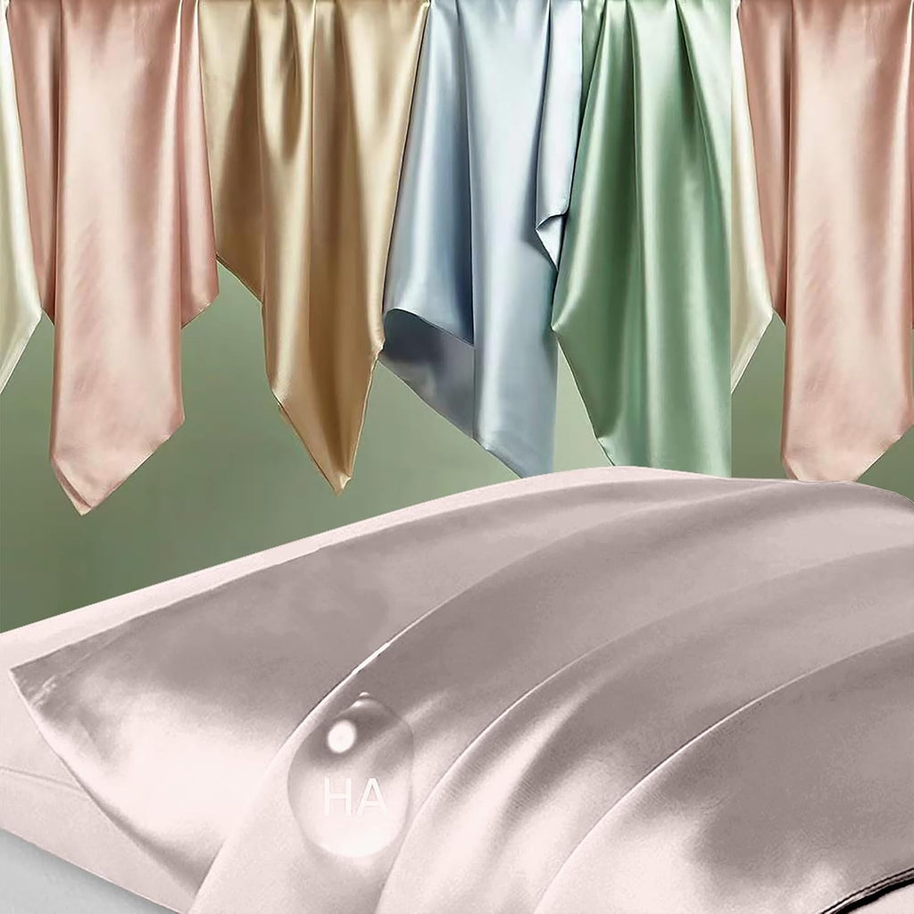 Home Silk Pillowcase 2 Pack, Natural Mulberry Silk Pillow Cases, Anti Acne Silk Pillowcase for Hair and Skin, King Size Silk Satin Pillowca…