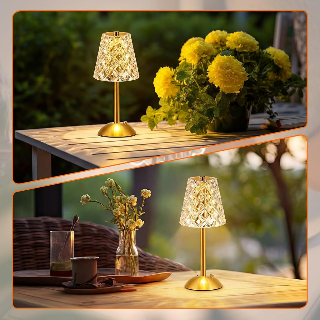 Liliful 1 Pcs Cordless Table Lamp Rechargeable Touch LED Small Gold Portable Battery Operated USB-c Desk Lamp 3 Color Dimmable for…