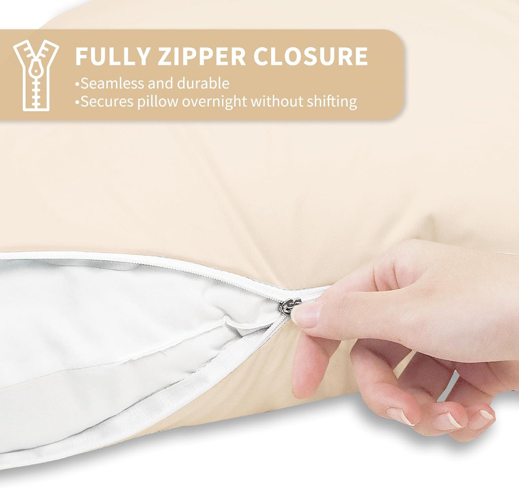 SafeandSound Safe and Sound Zipper Waterproof Pillow Protector, Standard Size Breathable Soft Pillow Cover Case, Zippered Hotel Quality Pil…