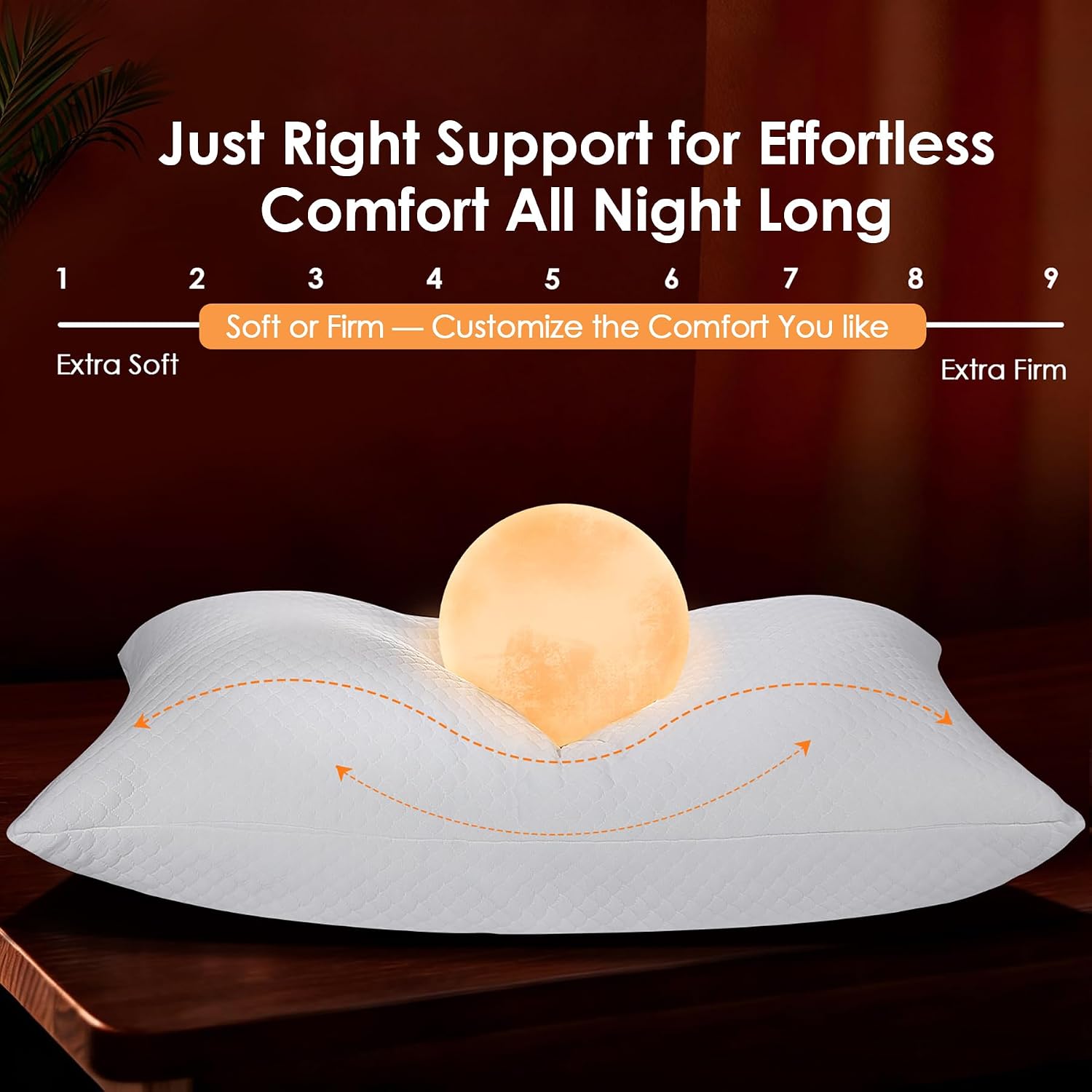 Cooling Adjustable Memory Foam Pillows Queen Size Set of 2, Bamboo Firm Pillow w/Washable Zippered Cover, Luxury Bed Pillow for Side…