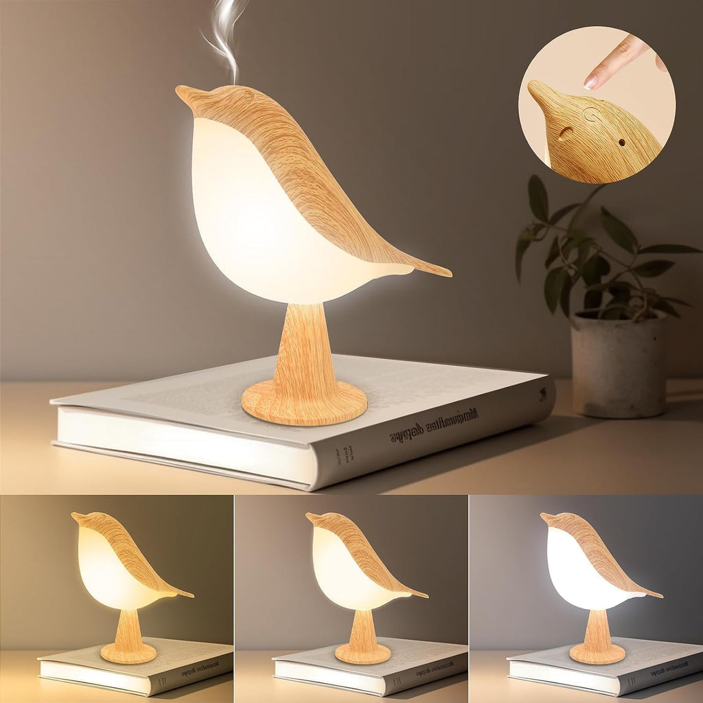 Deogos 2 Cute Bird Table Lamps Combo, Rechargeable Cordless Lamp with 3 Color Temperature and Adjustable Brightness, Small Desk Lights for…