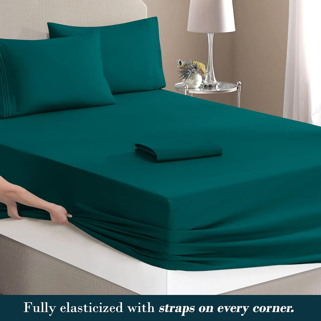 MocassiLuxuryBedding Mocassi Luxury 4-Piece Sheet Set, Ultra Soft 1800 Hotel Quality Microfiber Sheet Set, Fits Mattresses Up to 18 to 24 I…