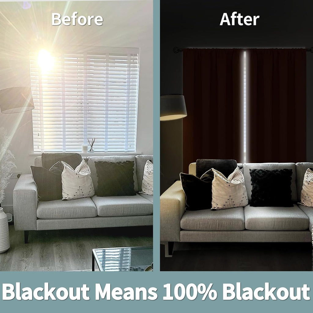 BGment Burnt Orange 100% Blackout Curtains for Bedroom, Fall Full Room Darkening Noise Reducing Living Room Curtains 63 Inch Length…