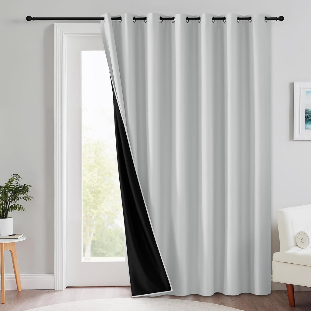 Rybhome RYB HOME Extra Long 100% Blackout Room Divider Curtains for Bedroom 108 Inch Long, Extra Wide Privacy Sliding Door Blinds for Patio…