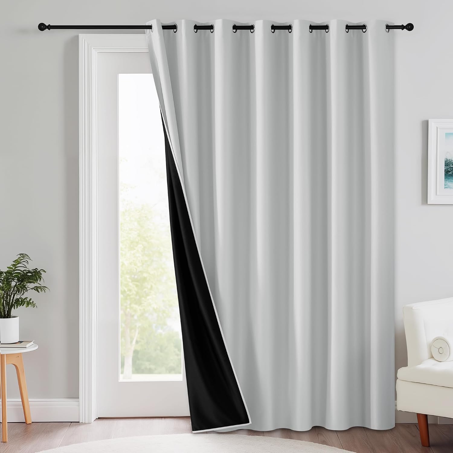Rybhome RYB HOME Extra Long 100% Blackout Room Divider Curtains for Bedroom 108 Inch Long, Extra Wide Privacy Sliding Door Blinds for Patio…