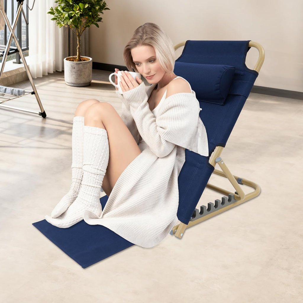 PERFERATE Bed Backrest Support Portable Bed Chair 7 Gears Adjustable Lifting Beds Backrest Folding Reading Chair with Pillow for Elderly…