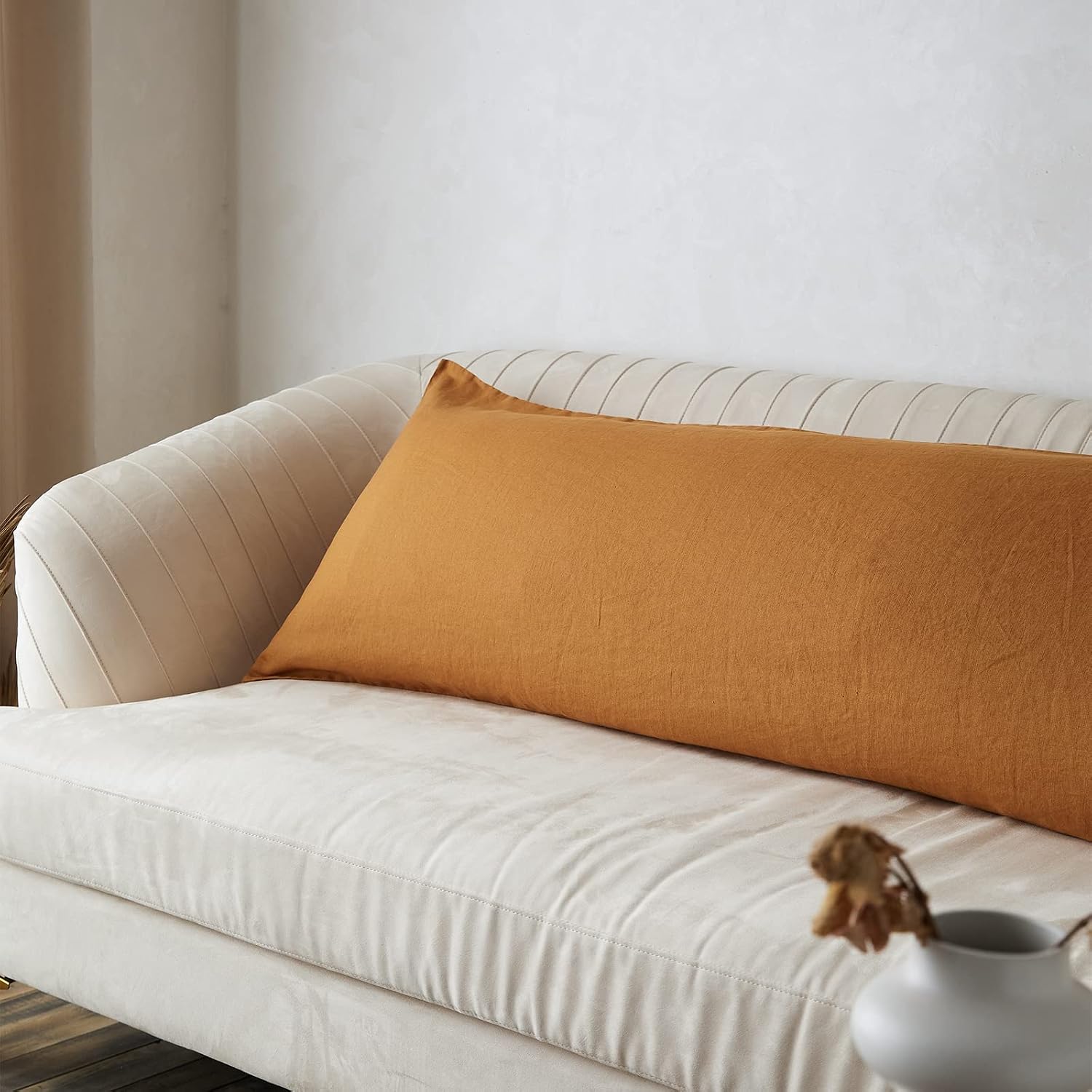 Simple&Opulence Body Pillow Cover 20" x 54",100% Pure Linen, Ultra Soft and Breathable, Body Pillowcase with Envelope Closur…