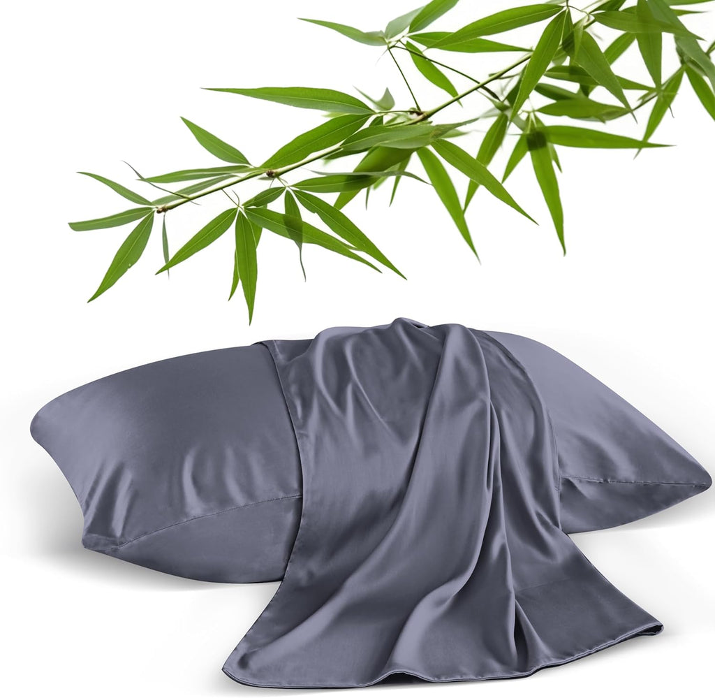 ShunjieHome Bamboo Viscose Pillow Protectors King Size Set of 2, 400 Thread Count Cooling Zippered Pillowcases for Hot Sleepers & Night Swe…