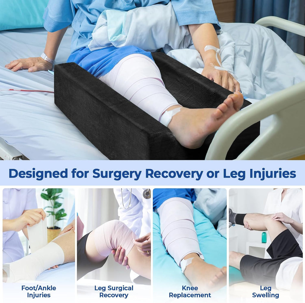 KingPavonini 4-Height Adjustable Leg Elevation Pillows for After Surgery with Ergonomic Curve, Memory Foam Wedge Pillow for Legs Swelling,…