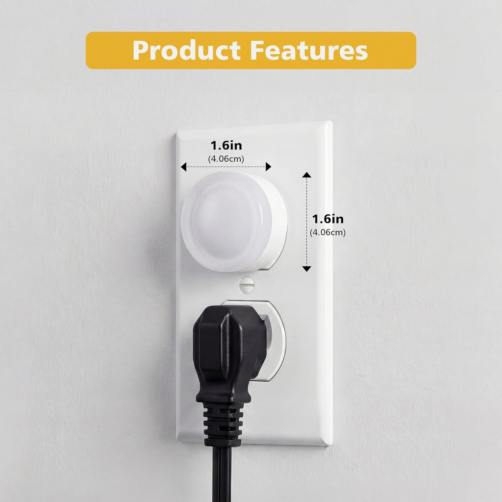 Plug in Night Light 2-Pack, LED Night Lights Plug into Wall with Dusk to Dawn Light Sensor, Acrylic Nightlight, Soft White 3000K, Auto…