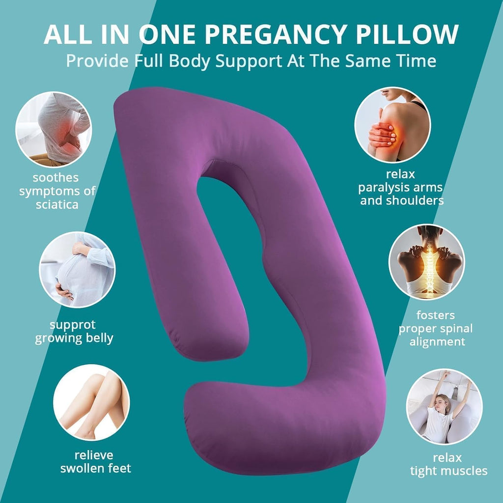 Sasttie Pregnancy Pillows for Sleeping, U Shaped Cooling Full Body Pillow with Removable Cover, Pregnant Women Must Haves, Maternity Essent…
