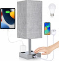 Bedside Lamp with USB Ports - Touch Control Table Lamp for Bedroom with USB C+A Charging Ports & AC Outlets, 3 Way Dimmable Nightstand…