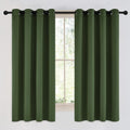 Nicetown Dark Green Curtains for Bedroom, Grommet Blackout Window Treatments Faux Silk Room Darkening Thermal Window Treatments for Kids Ro…