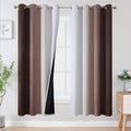 Estelartextiler Estelar Textiler Brown and Greyish White Blackout Curtains 72 Inch Length 2 Panels Set, Full Room Darkening Grommet Ombre C…