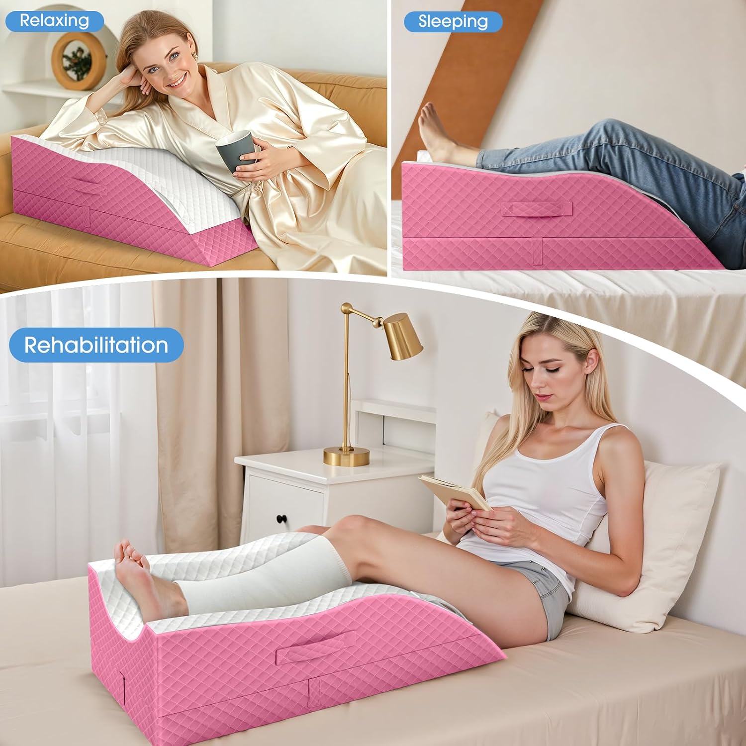 TranquilRelax TranquilRelax Elevation Pillows for Leg After Surgery, Memory Foam Adjustable Wedge Pillow for Injury or Rest, Ankle P…