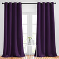 Nicetown Insulated Curtains Blackout Draperies - Window Treatment Royal Purple Blackout Eyelet Top Curtains/Panels for Bedroom/Living Room…