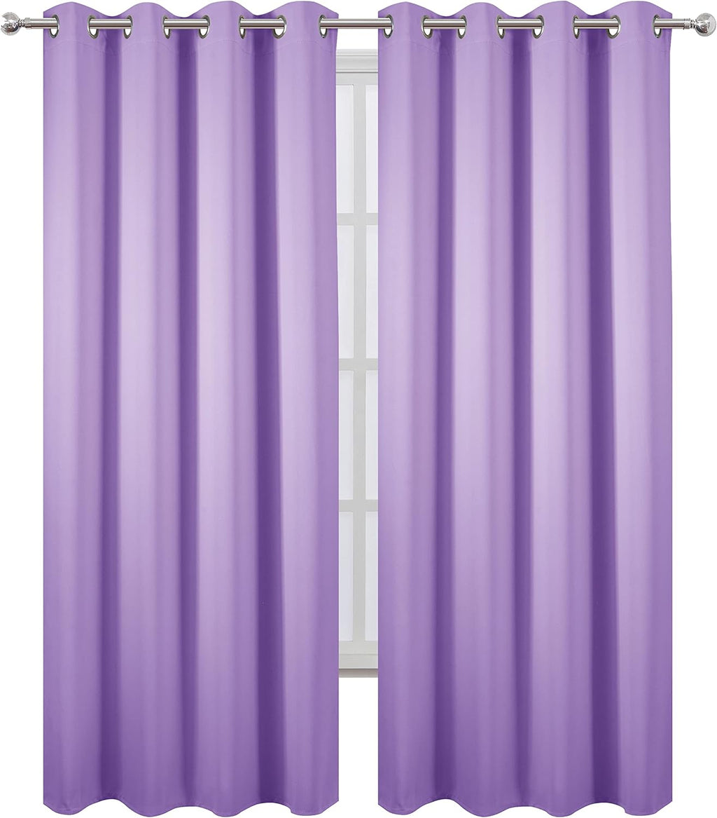 Lemomo Lilac Blackout Curtains 52 x 84 inch/Lavender Curtains Set of 2 Panels/Thermal Insulated Room Darkening Bedroom Curtains 84 inch sil…