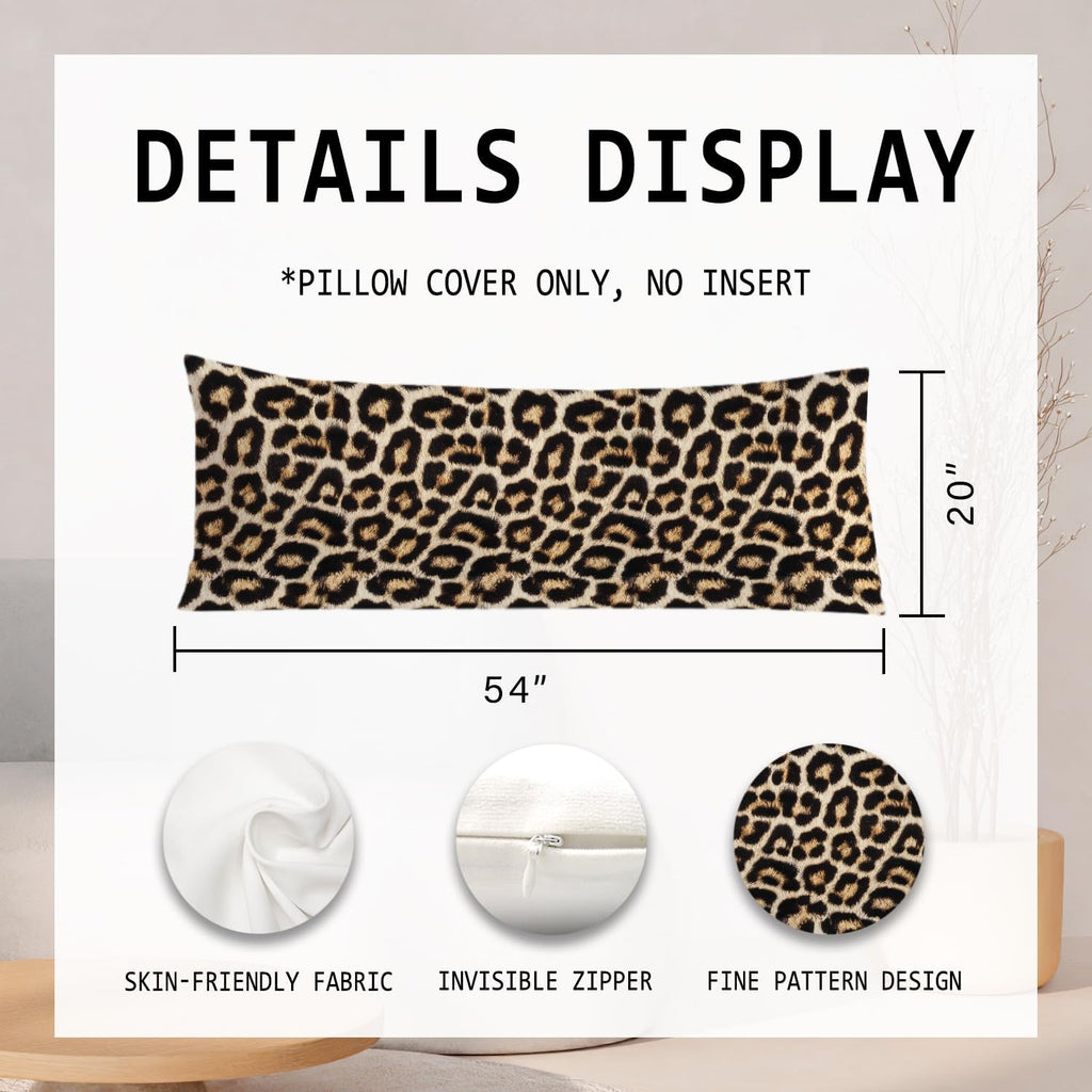 Cheetah Print 20x54 Body Pillow Cover, Leopard Room Decor, Y2k Wild Animal Cheetah Print Decorative Long Body Pillow Cases for Girls…