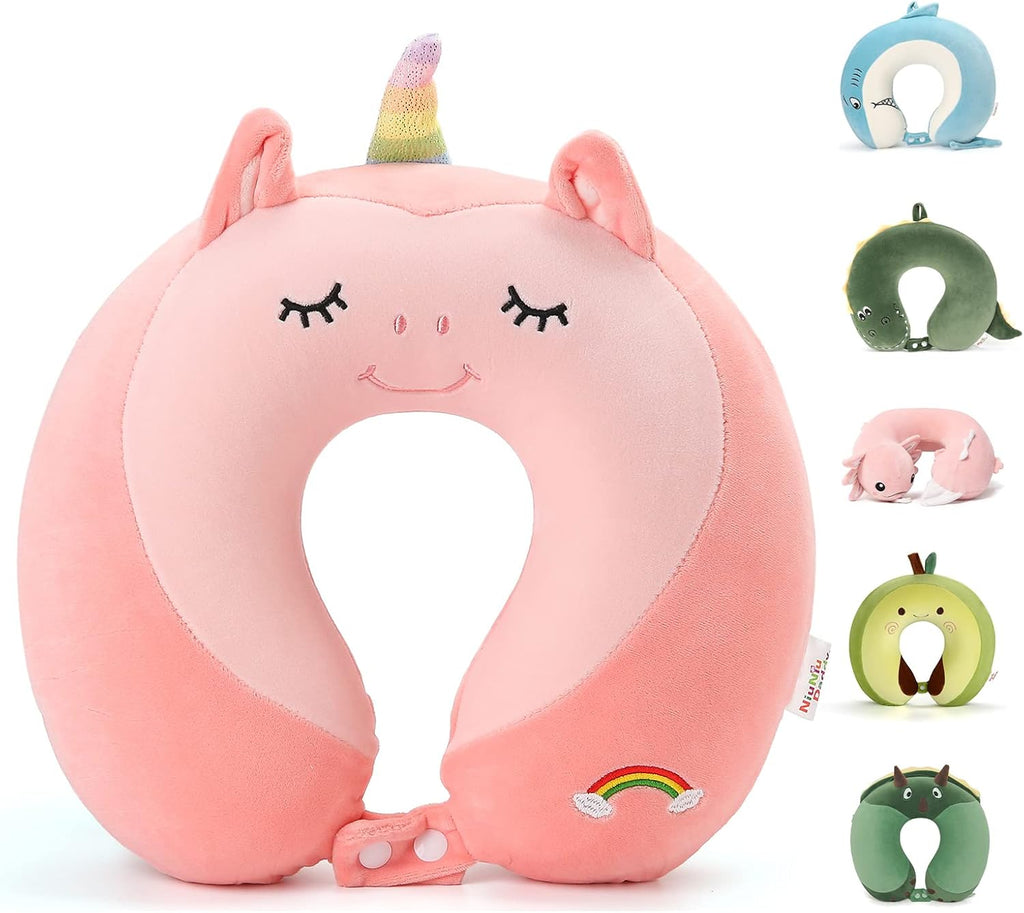 NiuniuDaddy Niuniu Daddy Neck Pillow for Traveling, Pure Memory Foam Travel Neck Support Pillows for Airplane, Car Headrest Sleep - Age 8+…