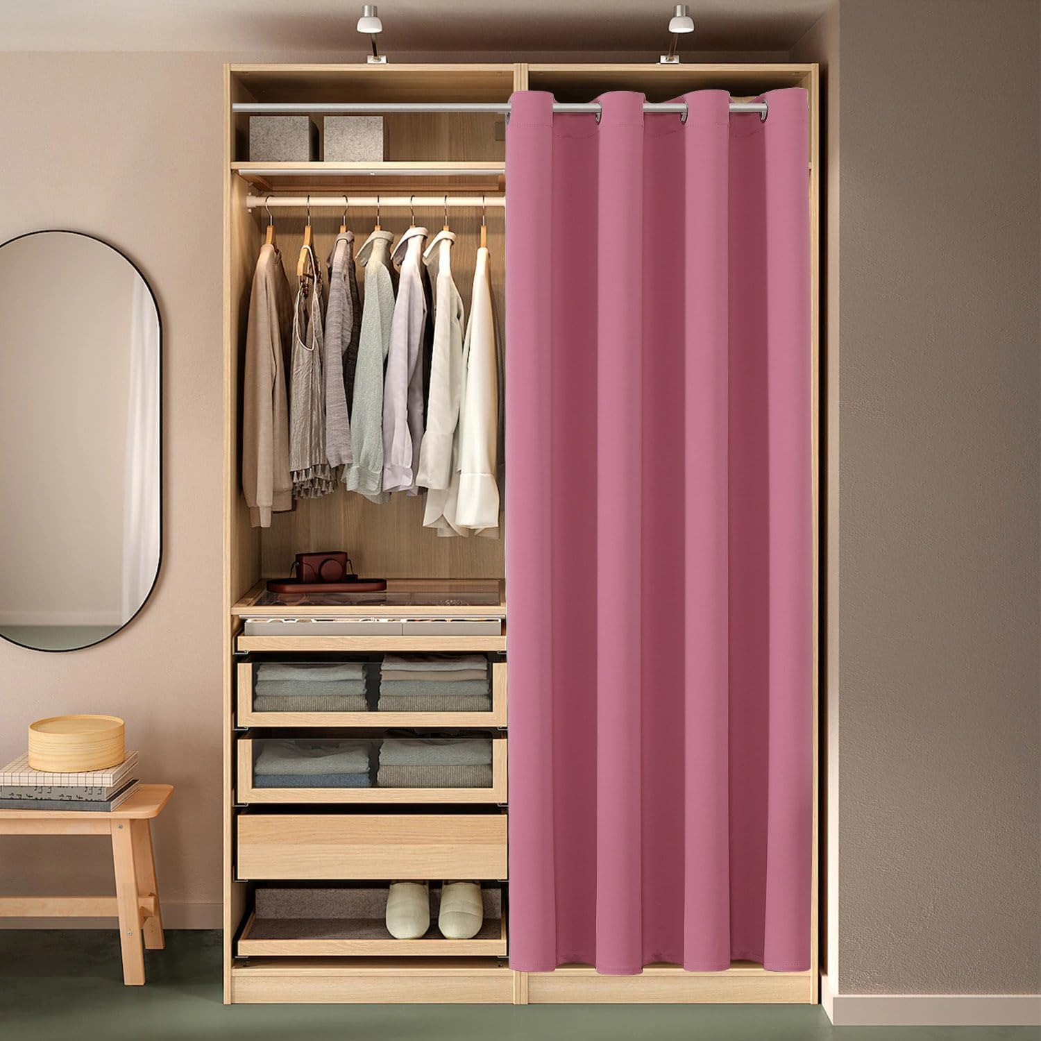 ChrisDowa Blackout Door Curtains for Doorway Privacy, Grommet Closet Curtains for Bedroom Closet Door, Thermal Insulated Temporary Doorway…