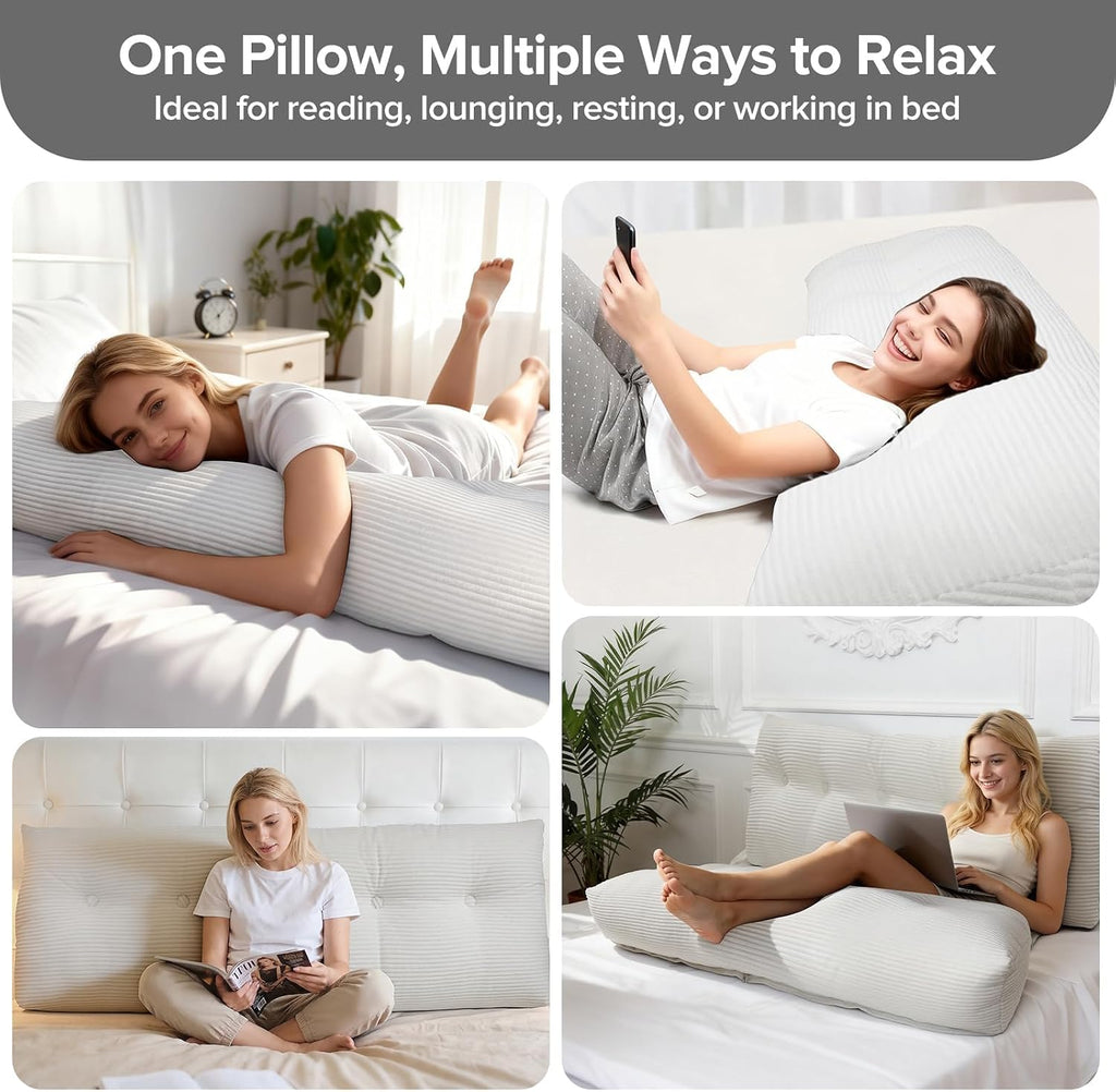 Royal Choice Headboard Pillow for Sitting Up in Bed, Queen Size Backrest Triangle Reading Pillow for Daybed, Supportive Bed Back Pillow for…