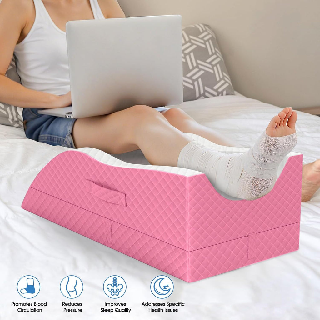 TranquilRelax TranquilRelax Elevation Pillows for Leg After Surgery, Memory Foam Adjustable Wedge Pillow for Injury or Rest, Ankle P…