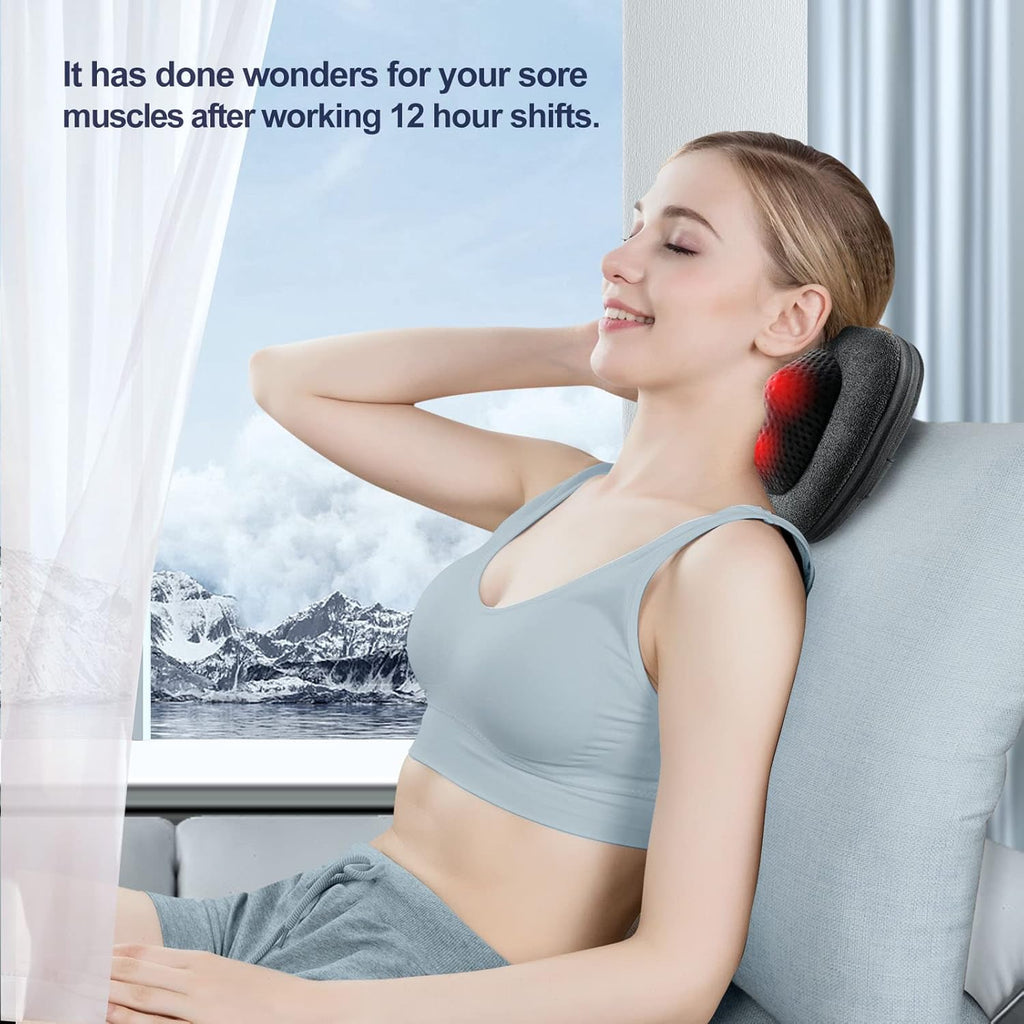 VIKTOR JURGEN Back Massager, Neck Massager with Heat, Massage Pillow Gifts for Men & Women, Electric Shiatsu Back Massager, Deep Kneading…