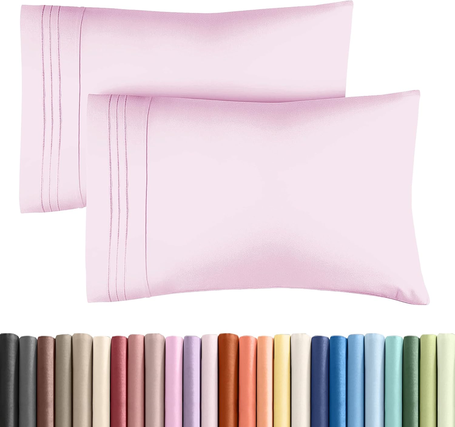 King Pillow Cases Set of 2 - Ultra Soft Hotel Quality Pillowcase Covers - Comfy, Cozy, Cooling & Wrinkle Free - Shrink, Stain & Fade…