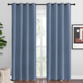 Nicetown Stone Blue Room Darkening Curtain Panels 86" Length for Bedroom Living Room, Thermal Insulated Blackout Draperies for Home Decorat…