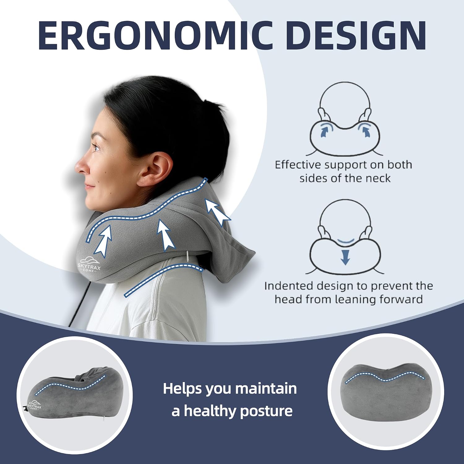 Travel Pillow with Extra Large Hood for Airplane Long Flights Privacy and Comfort Memory Foam with Velvet Cover for Road Trip Head&Neck…