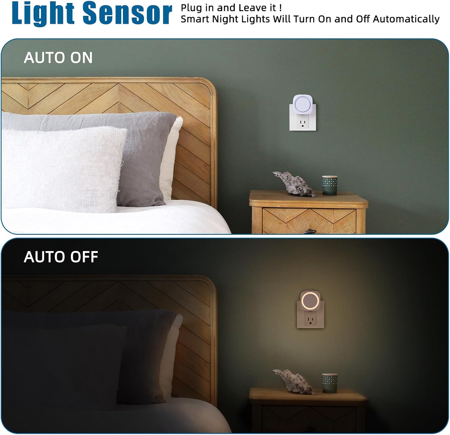 Warm Night Lights Plug into Wall, 4 Packs Dimmable Night Light with Dust to Dawn Sensor, Automatically Turn on and Off, Gentle Glow…