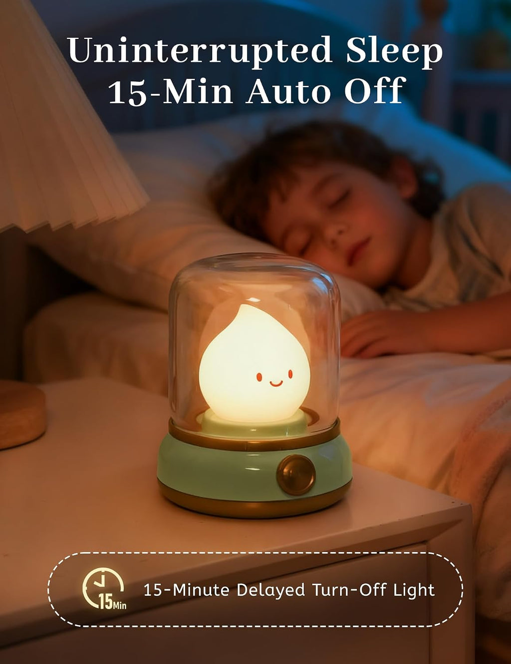 WANIDEA Chibi Flame Lamp, Sleep White Noise Machine Night Light, Waterproof Shower Lamp5 White Noise with 4 Level Volume Adjustment…