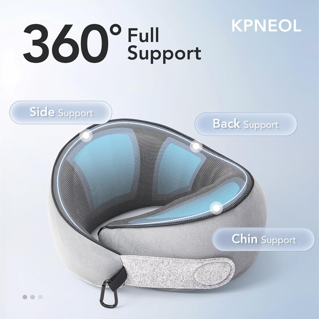 KPNEOL Travel Pillow, 100% Pure Memory Foam Travel Neck Pillow Airplane Neck Support Ergonomic Design for Traveling Suitable for…