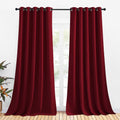 NICETOWN Christmas Burgundy Window Curtains Blackout Drapes, Thermal Insulated Solid Grommet Blackout Curtains/Draperies for Laundry Room…