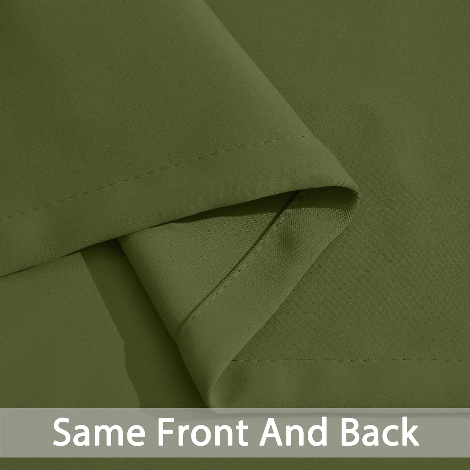 Yakamok Olive Green Curtains 84 Inches Length Blackout Curtain for Bedroom-Green Room Darkening Thermal Insulated Grommet Drapes for…