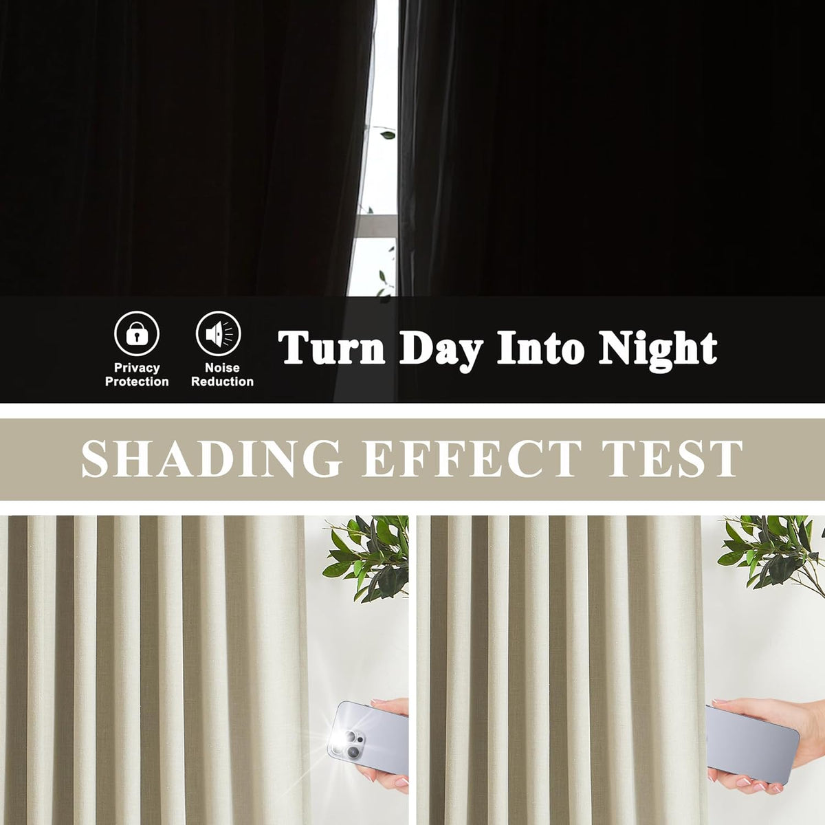 VisionHome Vision Home Sand Pinch Pleated Full Blackout Curtains Linen Blended Room Darkening Window Curtains 112 inch for Living Room Bedr…