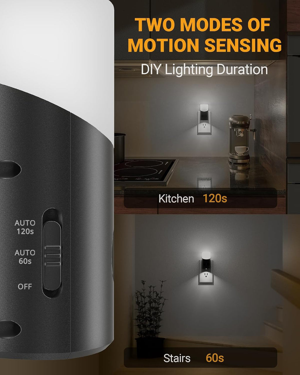 Lyridz Motion Sensor Night Light, LED Night Lights Plug into Wall, 1-150LM Dimmable Night Light Indoor for Hallway, Stairs, Bedroom…