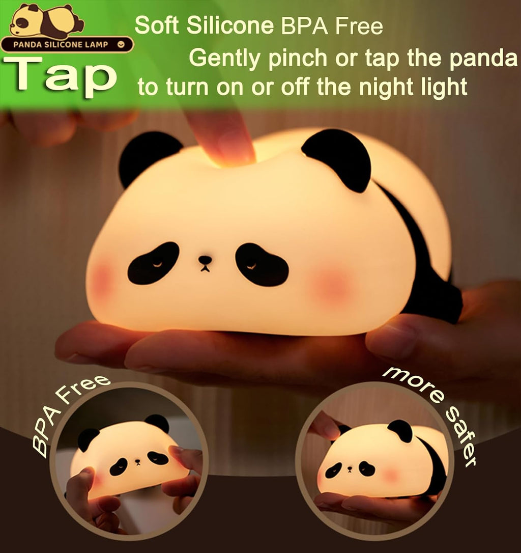DREAMING MY DREAM Cute Panda Night Light, LED Squishy Novelty Animal Night Lamp, 3 Level Dimmable Nursery Nightlight for Breastfeeding…