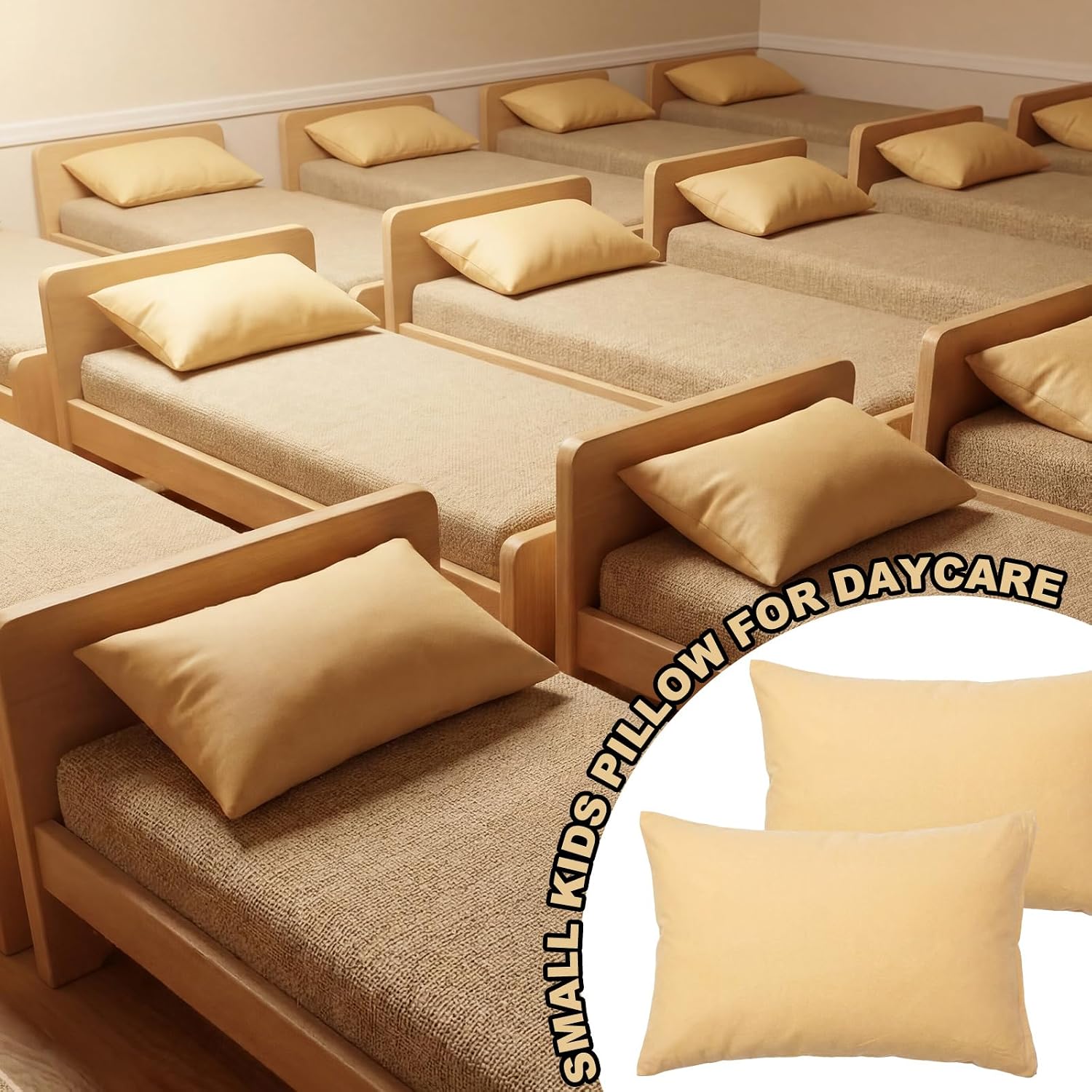 Kigley 6 Pack Mini Pillows Bulk Small Pillows 14"x9" Soft Travel Nap Pillow for Daycare Nap Time Pet Neck Lumbar (Gold) 6 Pack 9 inches Gold