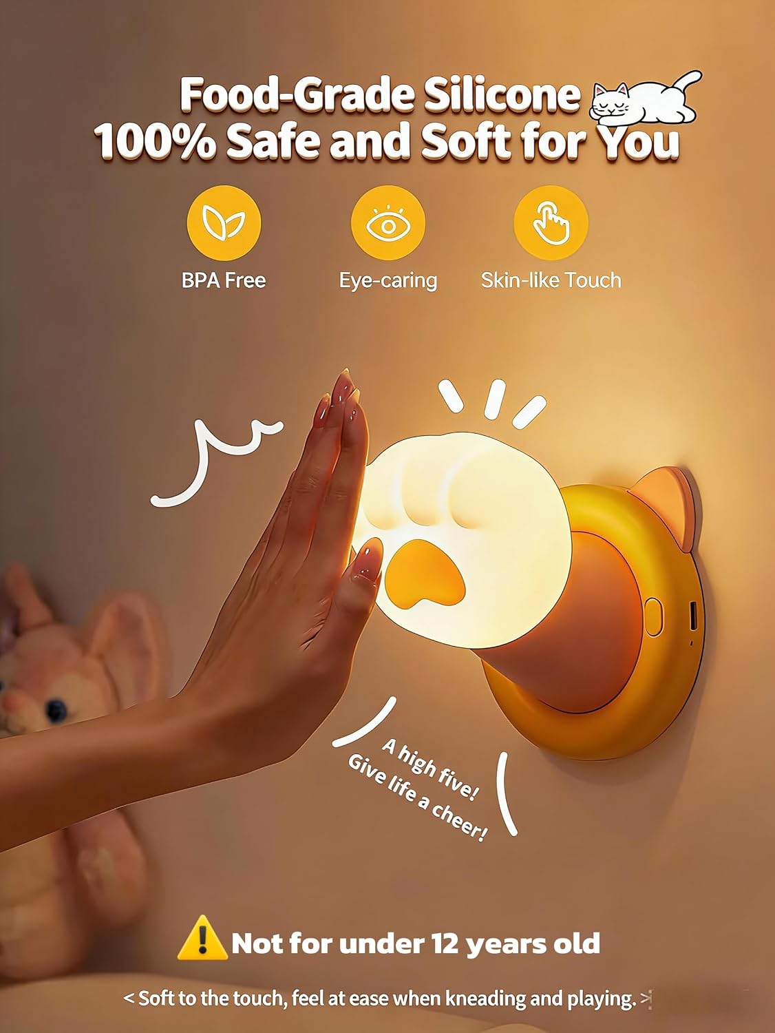 Night Light for Kids, Magnetic Wall Light, Bedside Touch Lamp, Funny Dimmable Silicone Nightlight, Funny Gifts for Women Men Family…