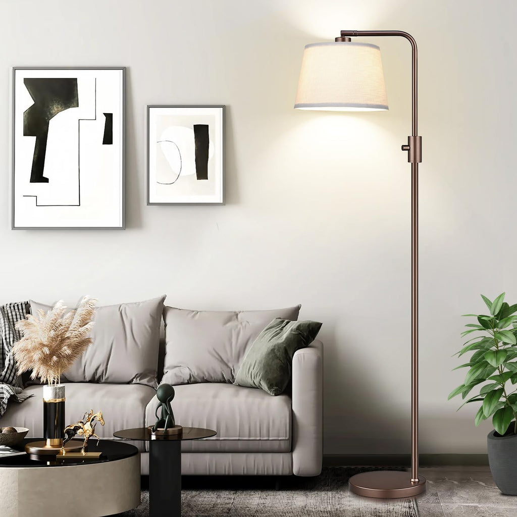 Nintiue [Upgraded] Dimmable Floor Lamp, 1000 Lumens LED Edison Bulb Included, Modern Arc Standing Tall Brown Floor Lamp for Living Room…
