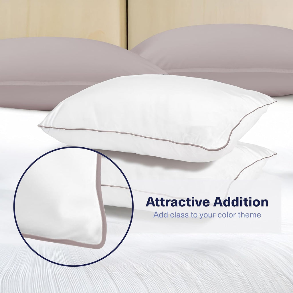 KickoffHome Kickoff Viscose Bamboo Pillowcase, Queen, Set of 2, 100% Organic Hidden Zippered Viscose Bamboo Pillow Case Queen Size, Cooling…