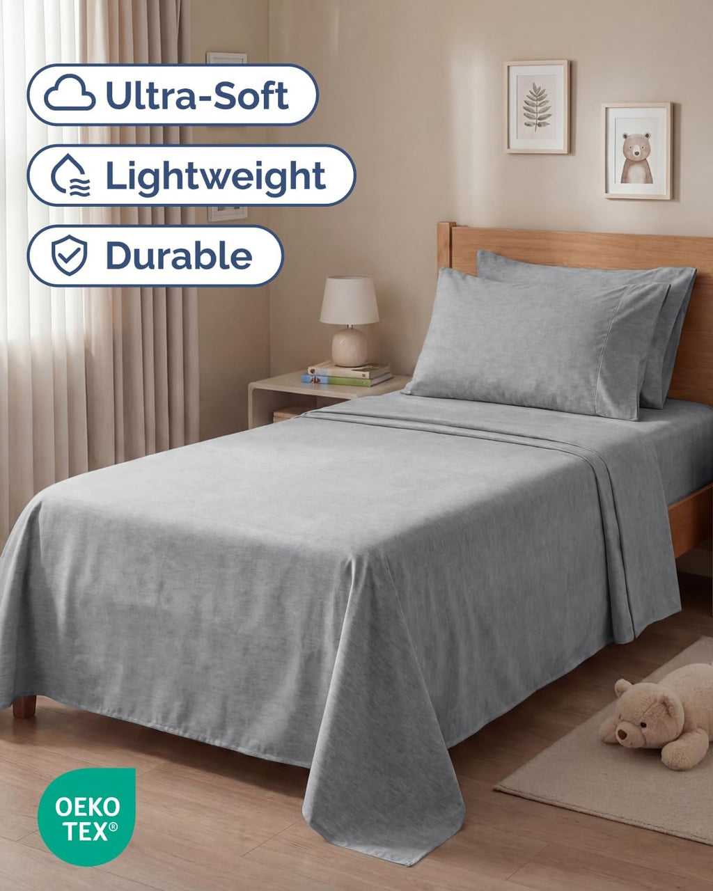 Twin 4 Piece Sheet Set - Comfy, Breathable & Cooling - Soft Hotel Luxury Bedding for Women, Men, Kids, Teens and Children - 1 Flat & 1…