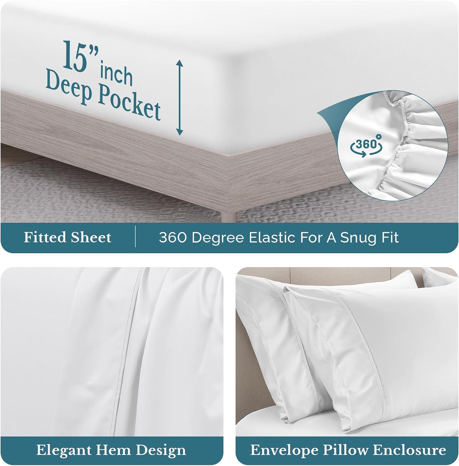 Casa Platino 100% Cotton Split King Sheet Set - 500 TC, 7 Pcs - Soft & Comfy Luxury Split King Bed Sheet Set for Adjustable Beds, Fully…