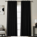 Nanspring Black Linen Blackout Curtains 84 Inches for Bedroom Pinch Pleated Modern Farmhouse Living Room Draperies 84 Length Thermal Insula…