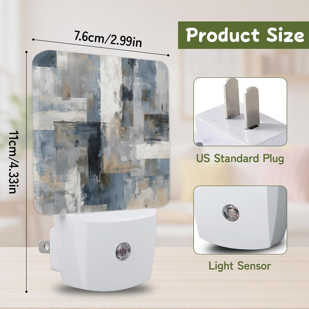 Abstract Grunge Teal Night Light, Night Lights Plug into Wall with Dusk to Dawn Sensor for Bedroom Bathroom Hallway Kitchen, Decorative…