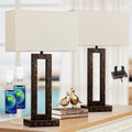 Seealle 22" Tall Living Room Lamps for Night Stands - Touch Bedside Lamp with USB C+A, 3 Way Dimmable Bedroom Lamps for End Tables Set of…