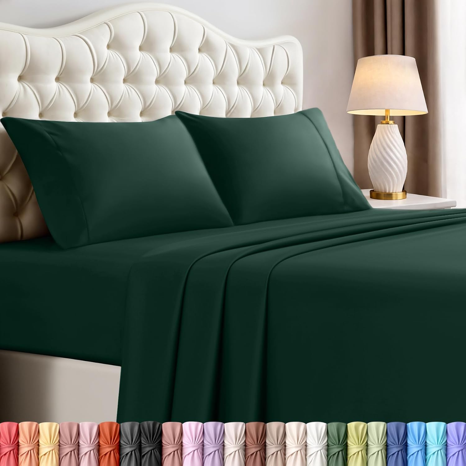 Utopiabedding Utopia Bedding Queen Size Sheet Set – 4 Piece Bed Sheets, Soft and Breathable Microfiber, Includes 1 Fitted Sheet, 1 Flat She…